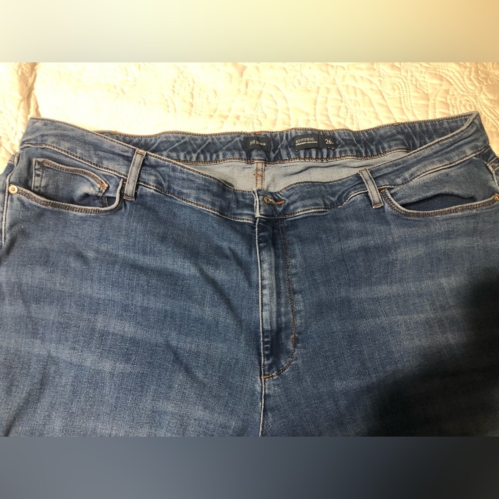 J Jill Denim Boyfriend Straight Leg Ankle Jeans size 26W